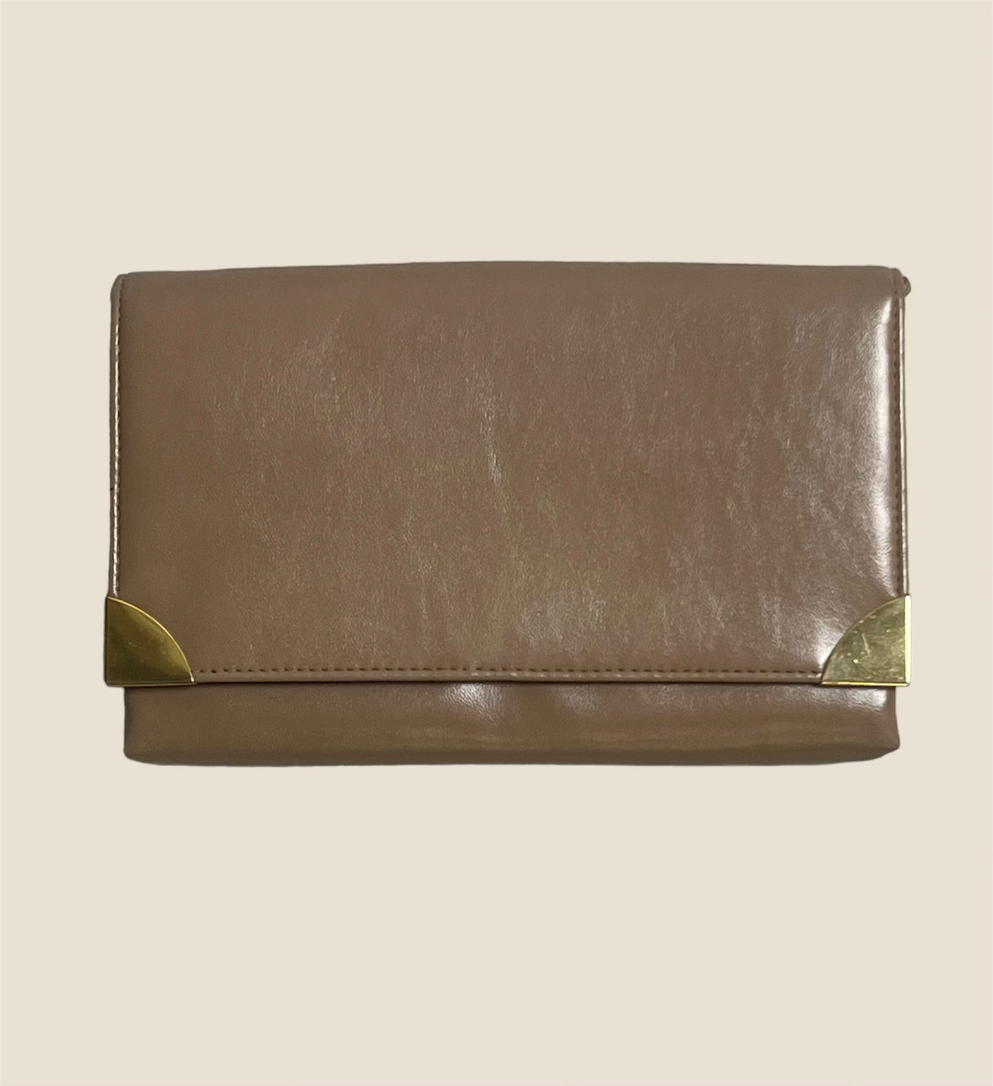 Vintage Beige Leather Shoulder Bag
