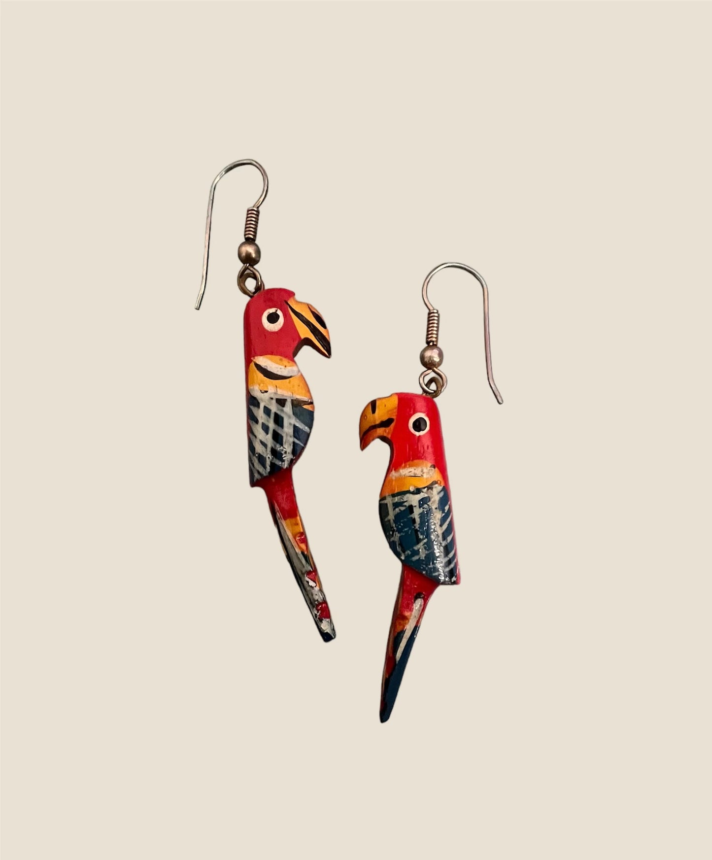 Vintage Handmade Parrot Earrings