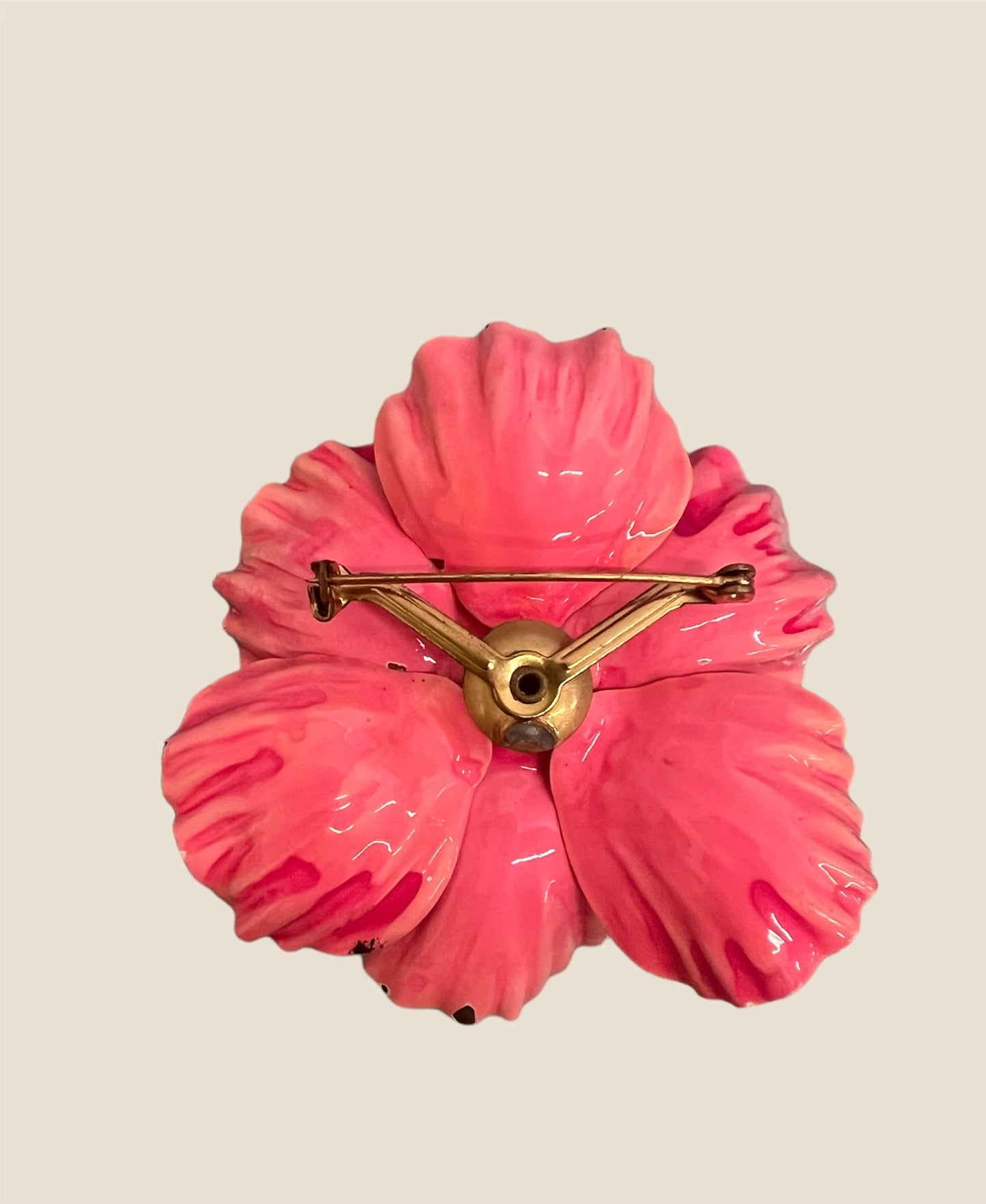 Vintage Enamel Flower Brooch