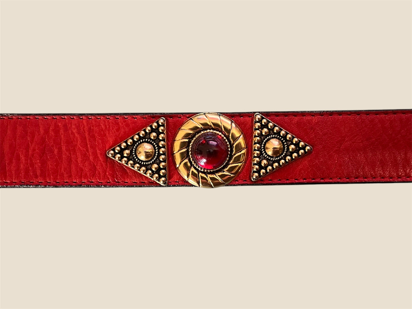 Vintage Red Leather Belt