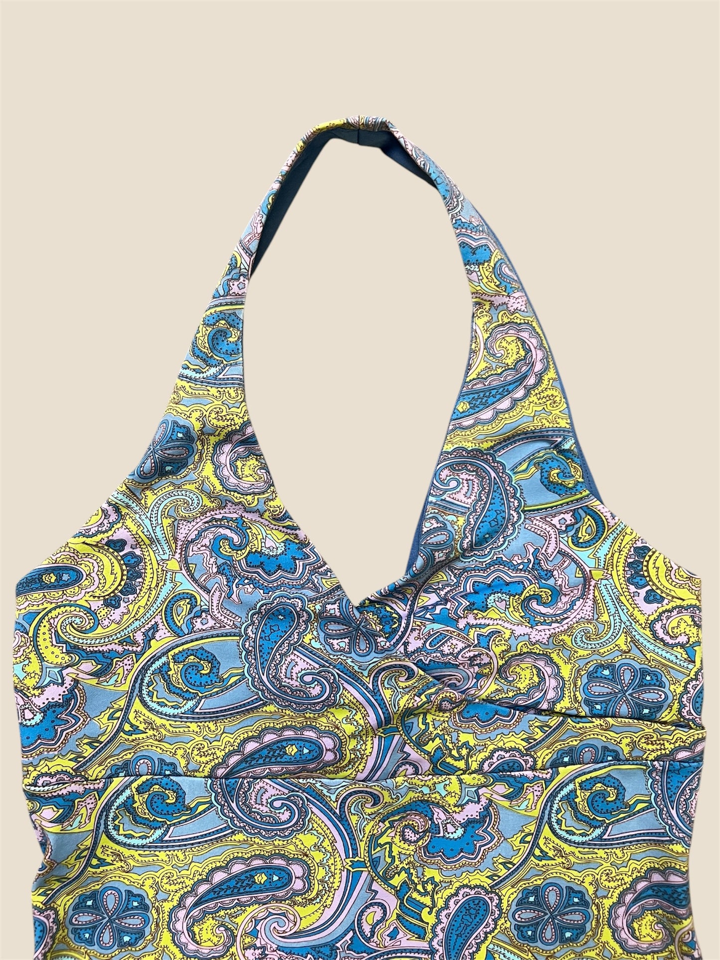 Y2K EYE CANDY Paisley Halter Mini Dress