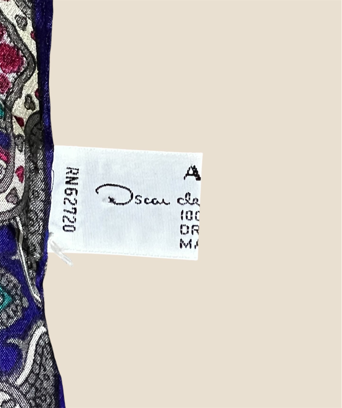 Vintage Oscar De La Renta Silk Scarf