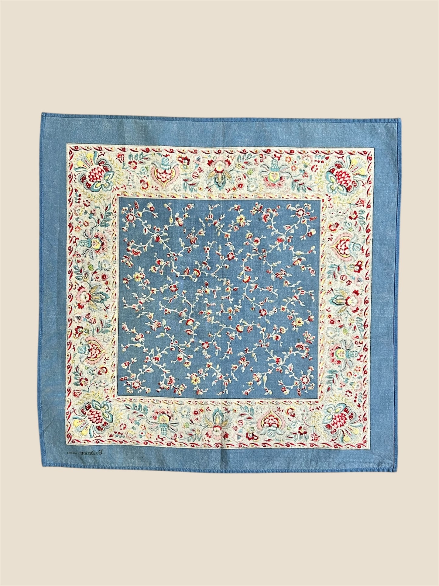 Vintage 1970s French Cotton Bandana Scarf