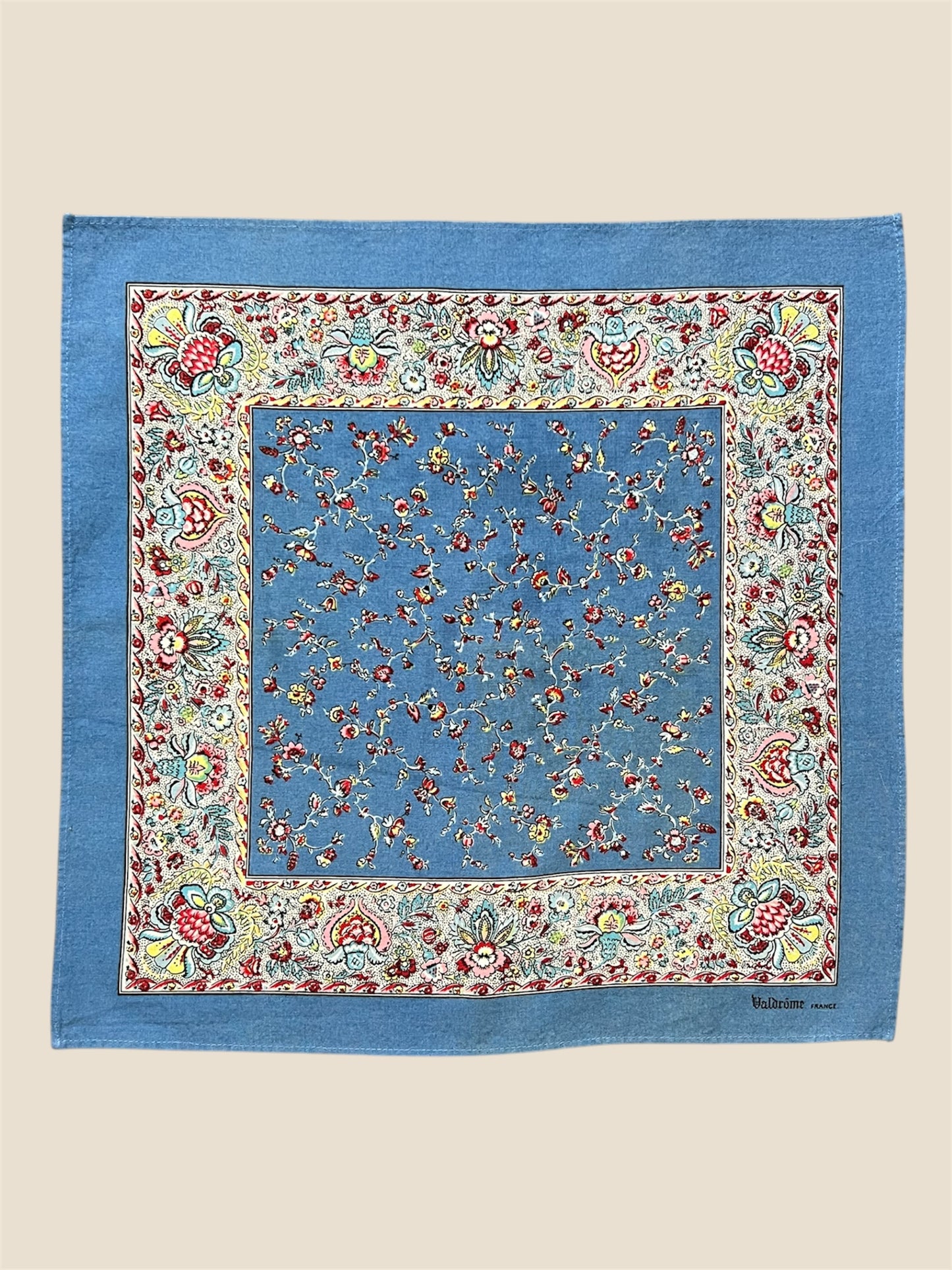 Vintage 1970s French Cotton Bandana Scarf