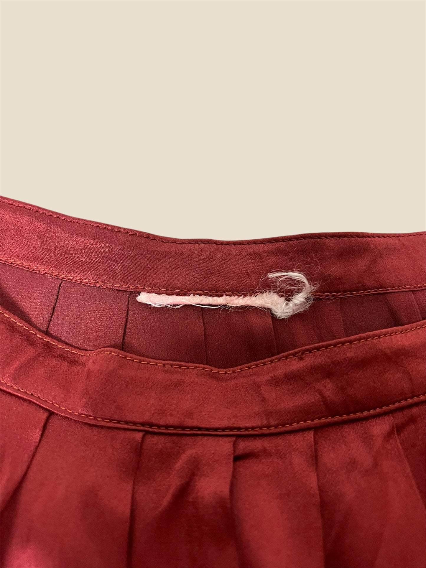 Vintage 100% Silk Burgundy Maxi Skirt