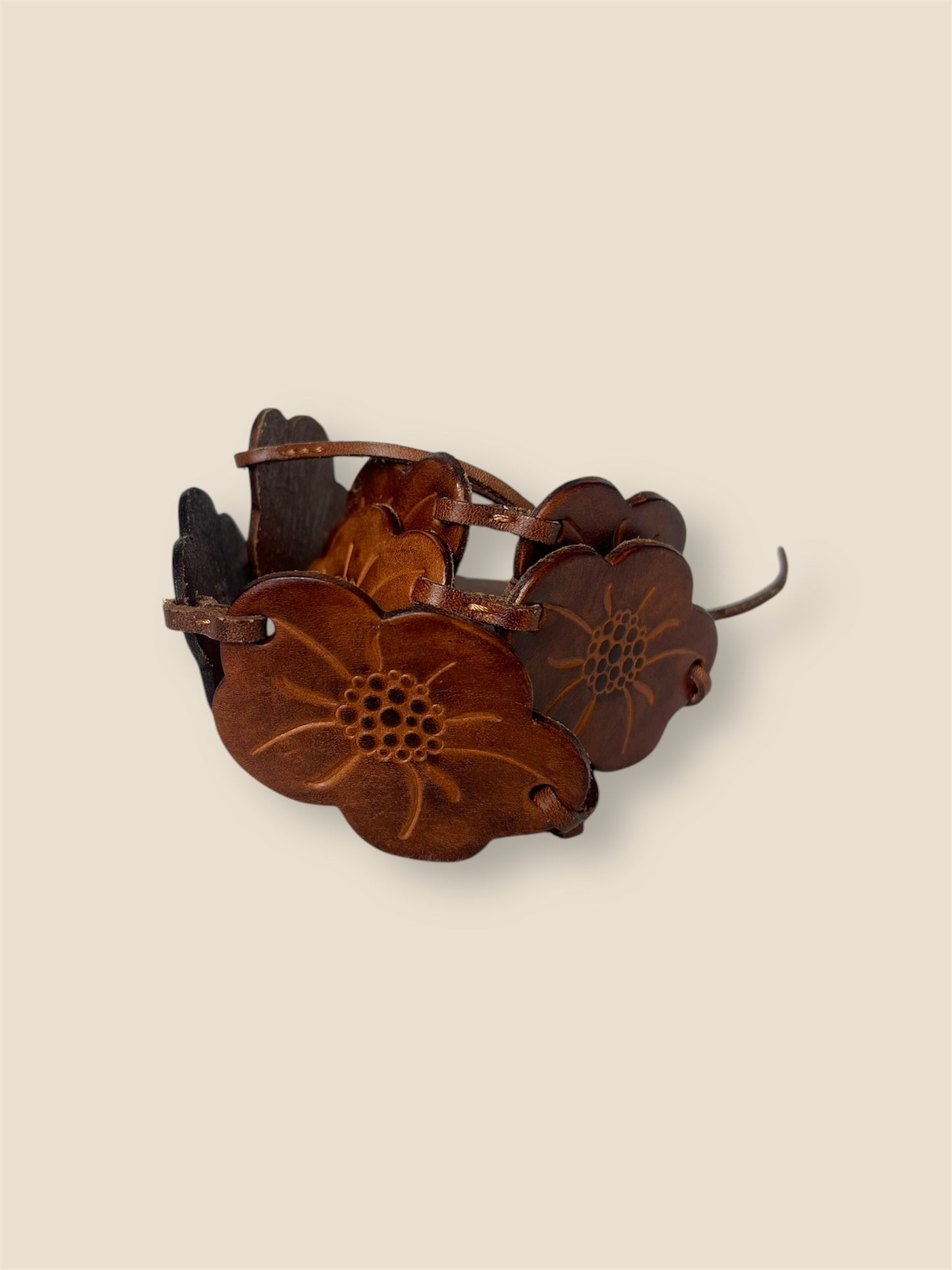 Y2K Leather Express Flower Belt