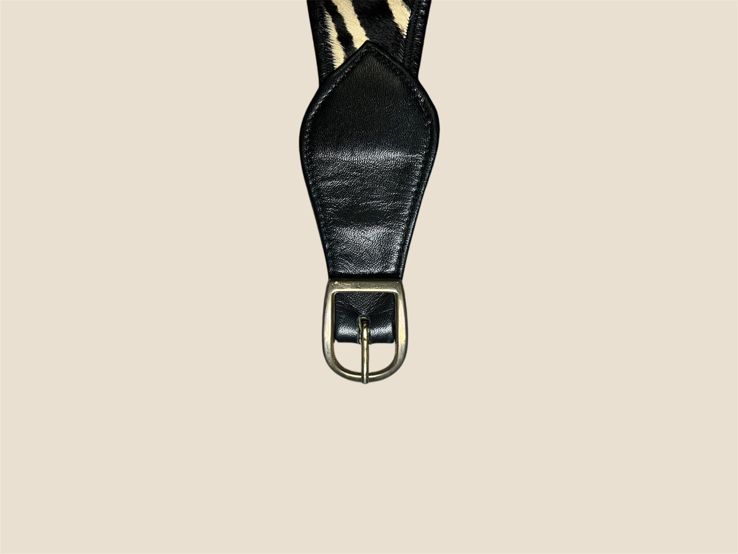 Vintage Zebra Print Leather Belt