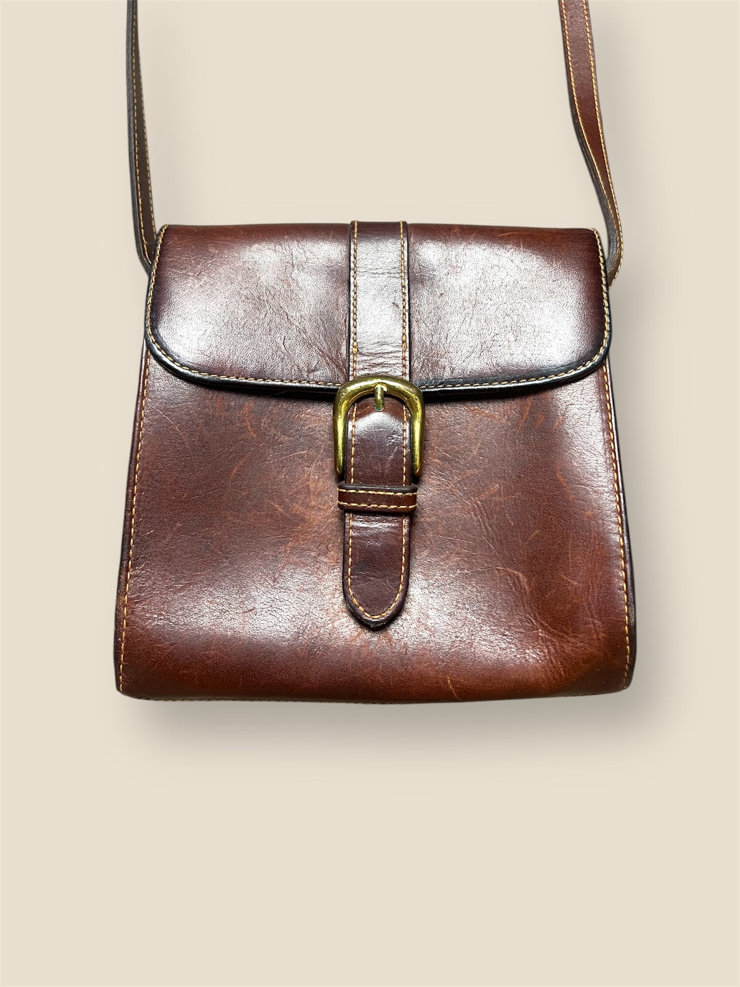 Vintage Weathered Leather GH Bass & Co. Bag