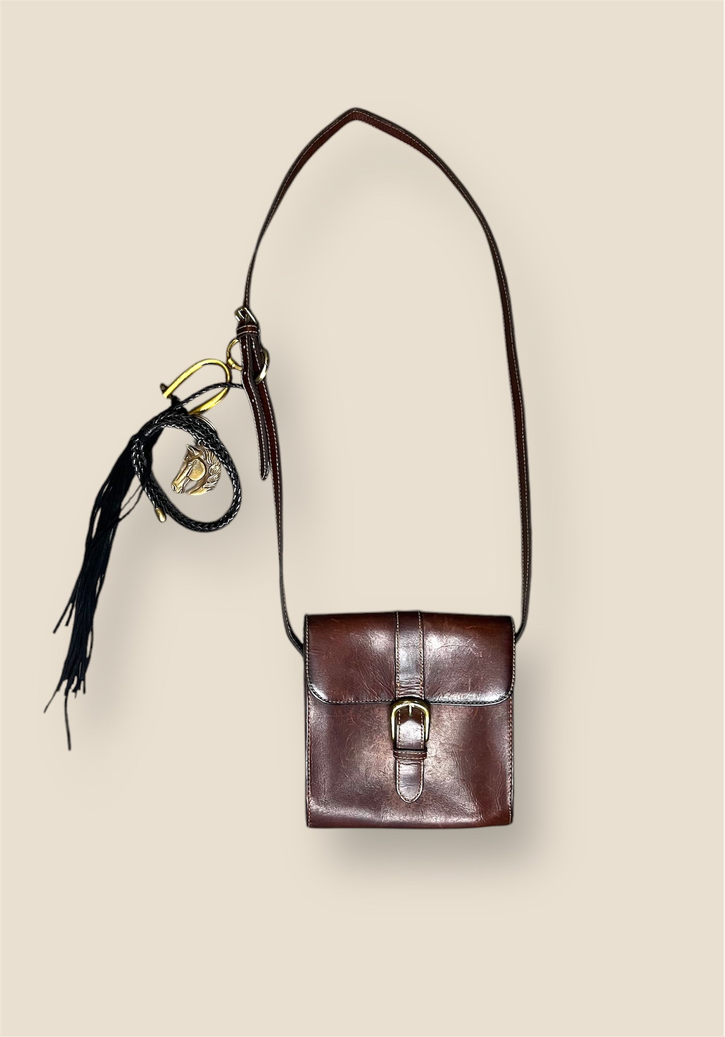 Vintage Weathered Leather GH Bass & Co. Bag