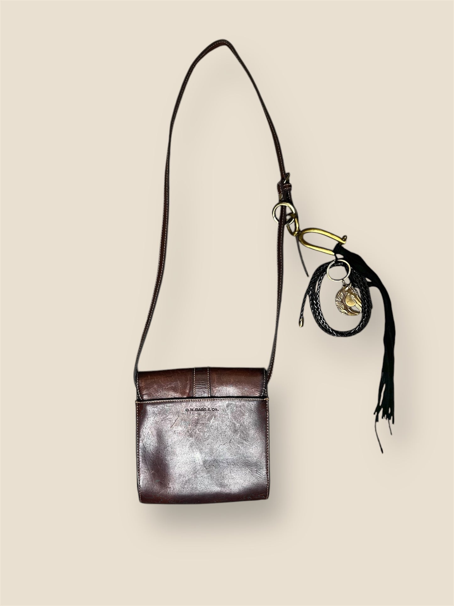 Vintage Weathered Leather GH Bass & Co. Bag