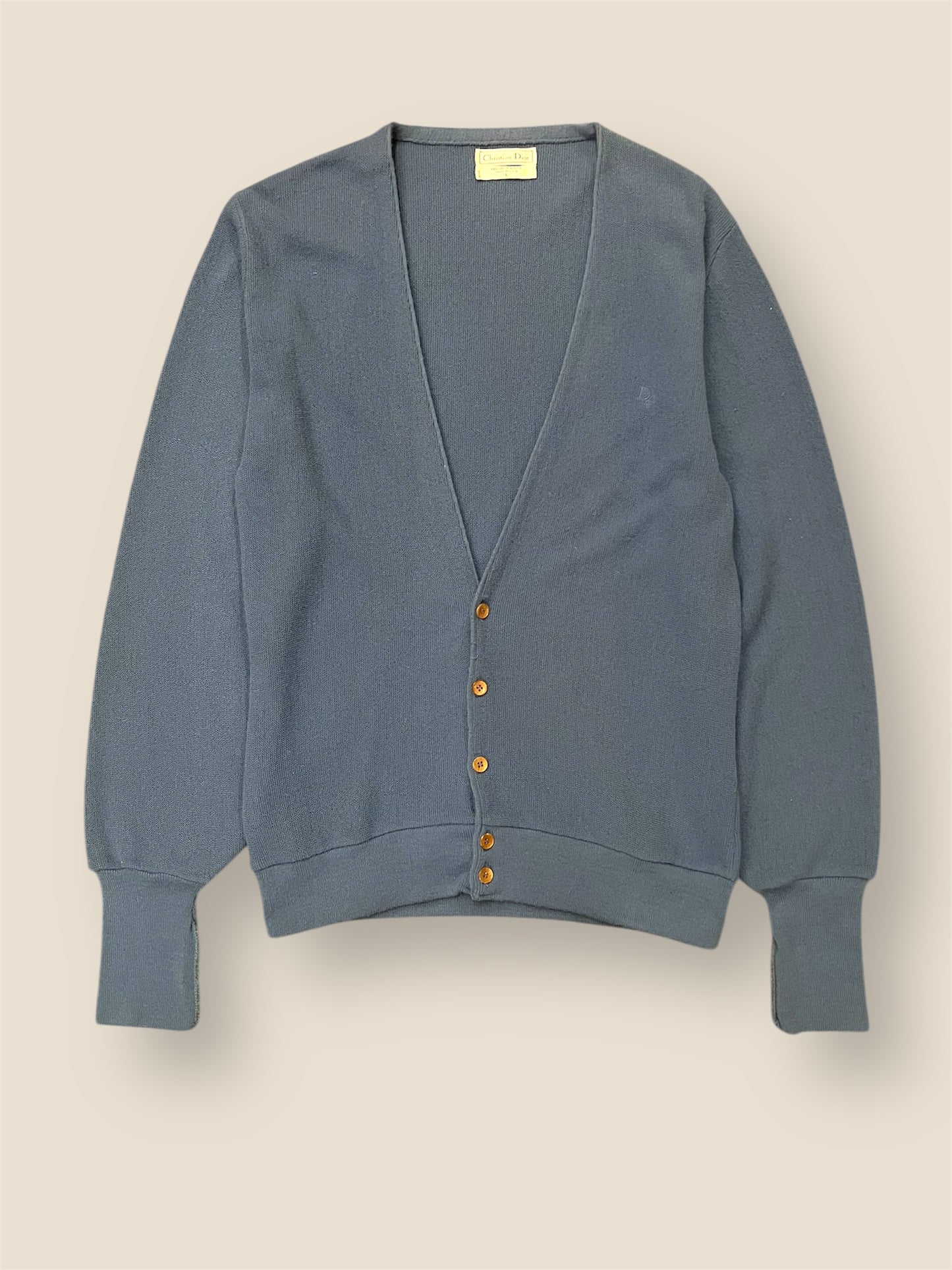 Vintage Christian Dior Blue Knit Cardigan