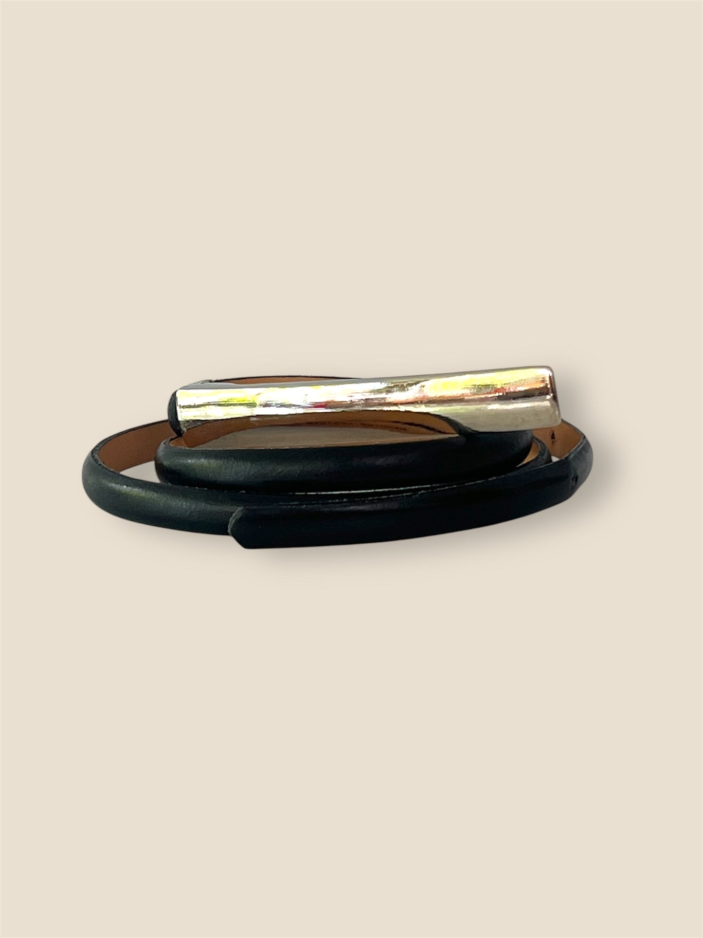 Vintage Black Leather Belt