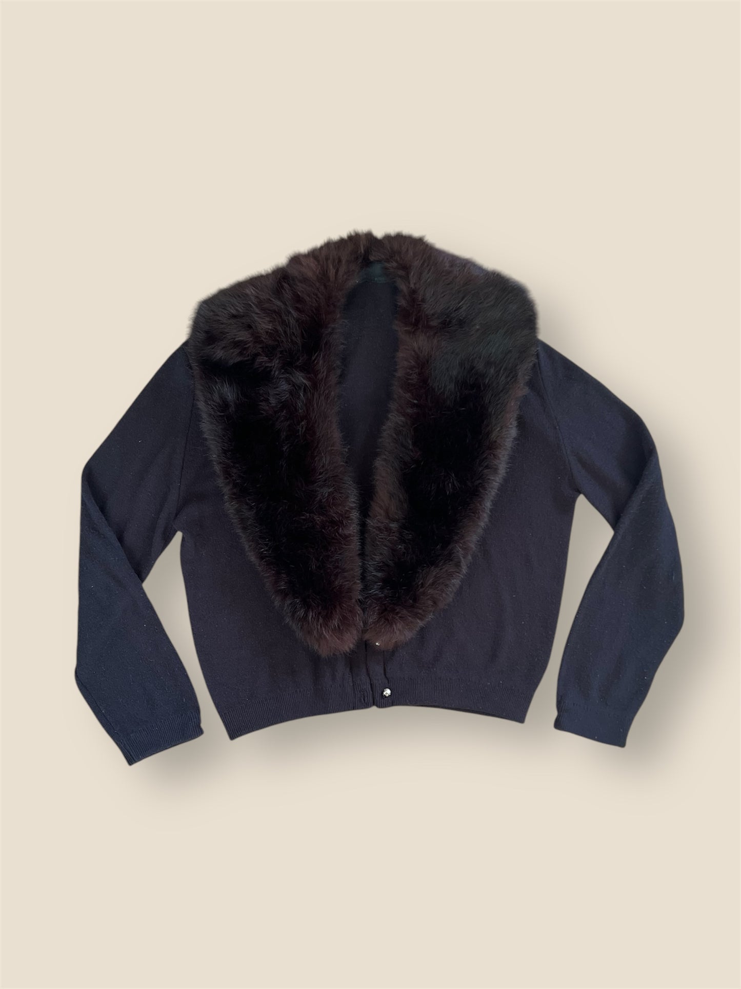 Vintage 1950s Hand Sewn Fur Cardigan