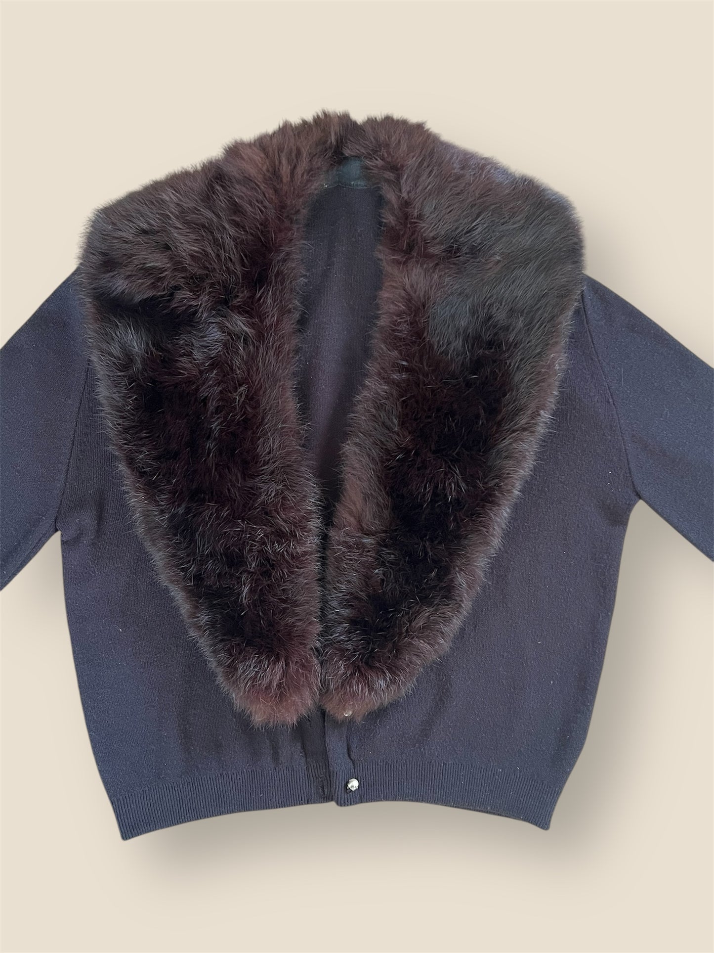 Vintage 1950s Hand Sewn Fur Cardigan