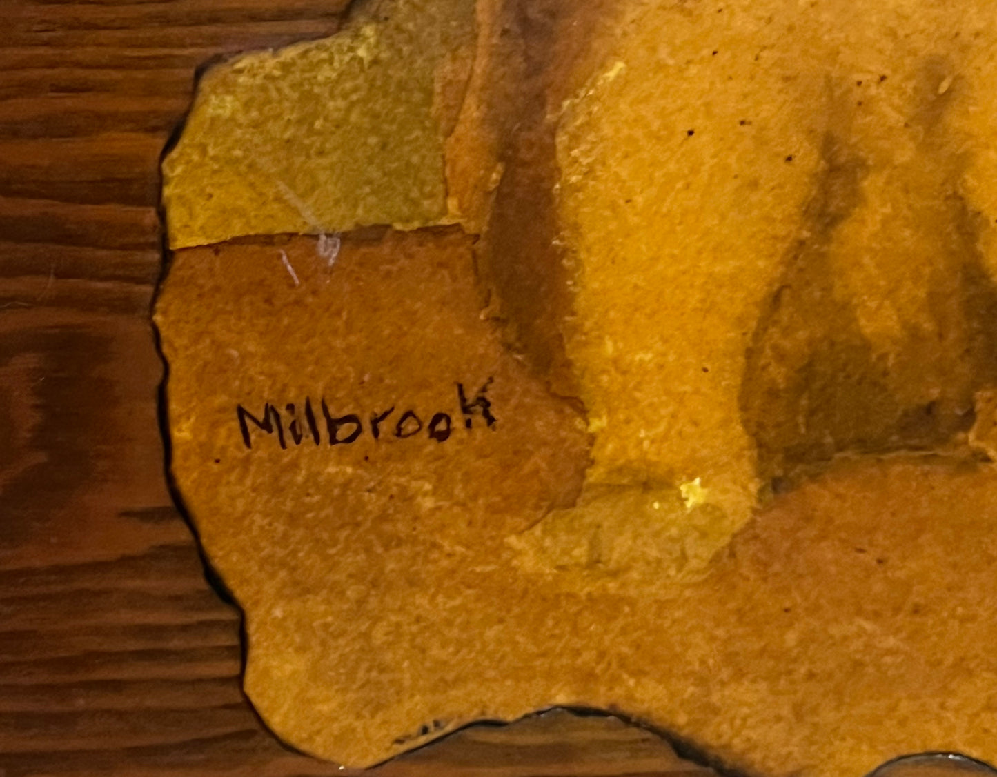 Vintage Art Hand Painted Kitten Trio Lacquered onto Wood, Signed