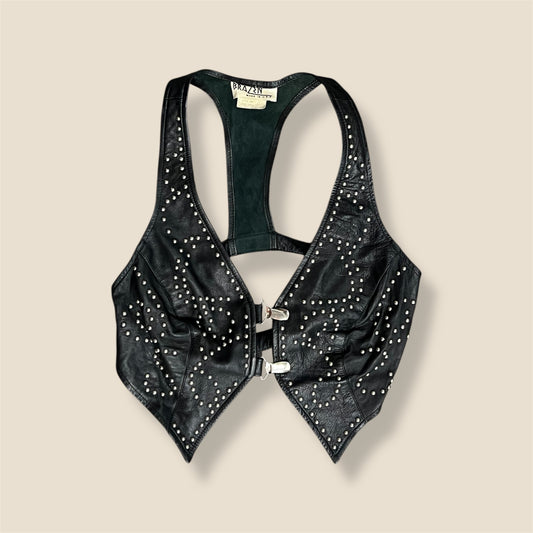Vintage Studded Leather Vest
