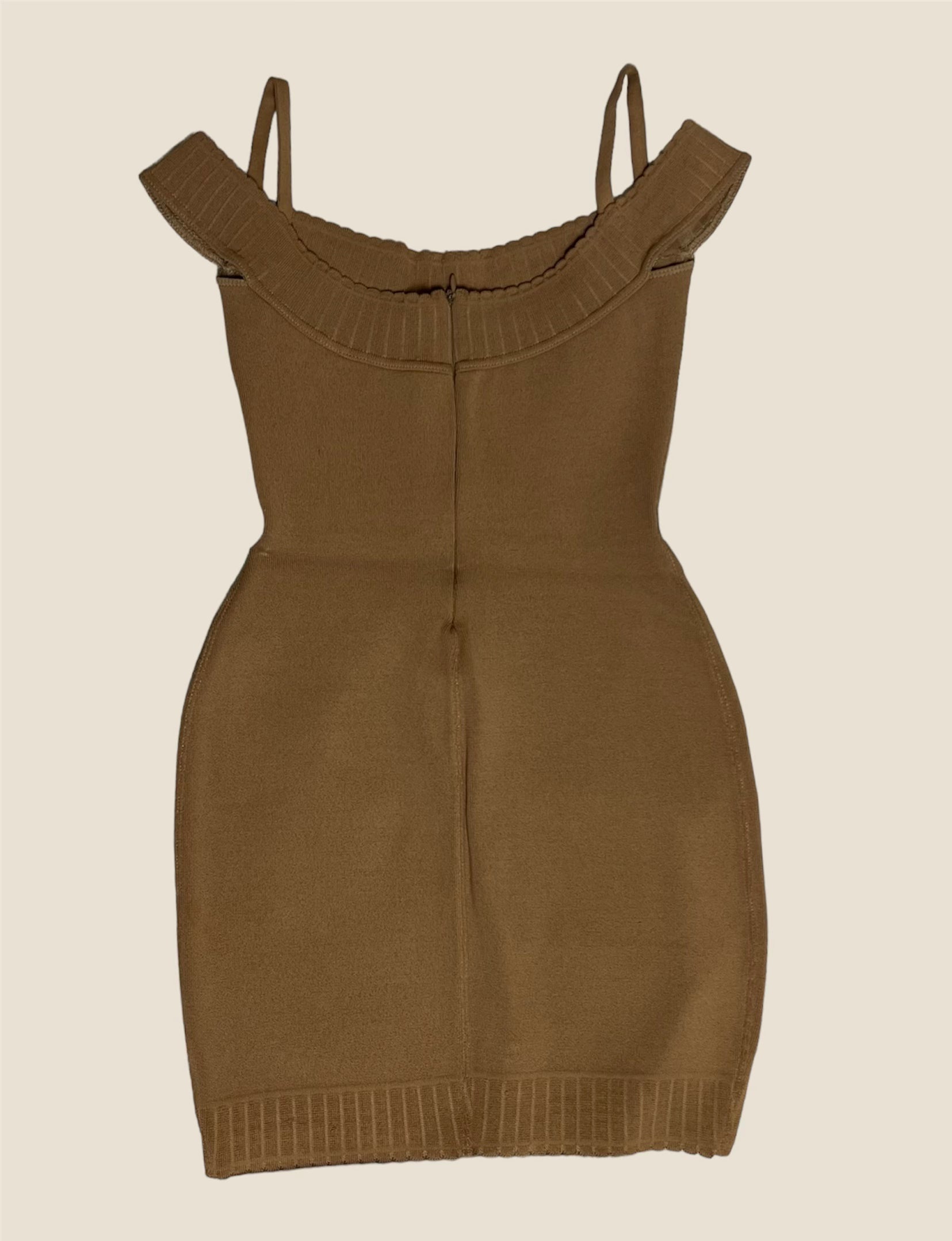 Azzedine Alaia Vintage 1992 Cold Shoulder Mini Body-con Dress
