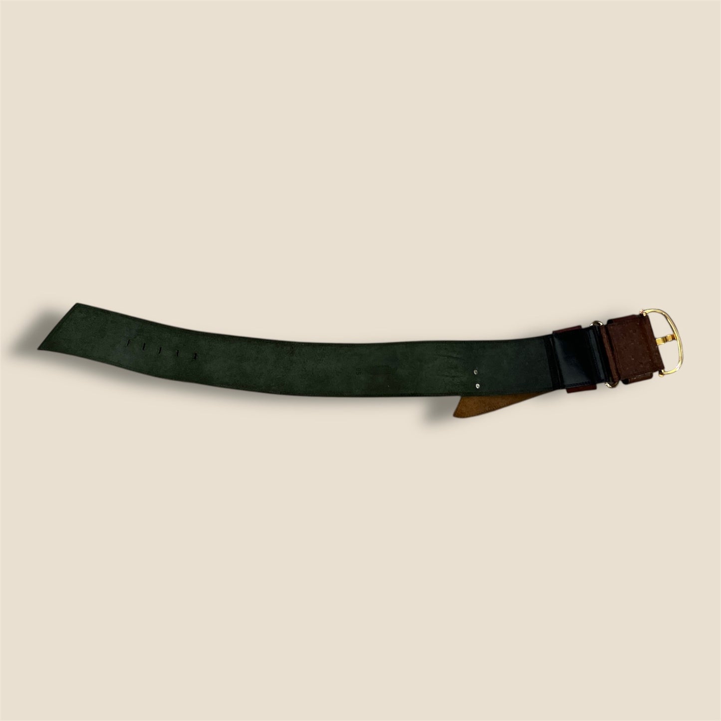 Vintage Extra Wide Adoppia Vita Two Tone Leather Belt