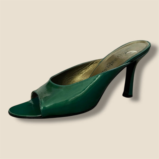 Vintage Green Patent Leather YSL Sandals